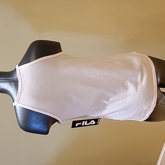 FILA tank top white cotton with Fila logo print size S - Picture 5 of 9